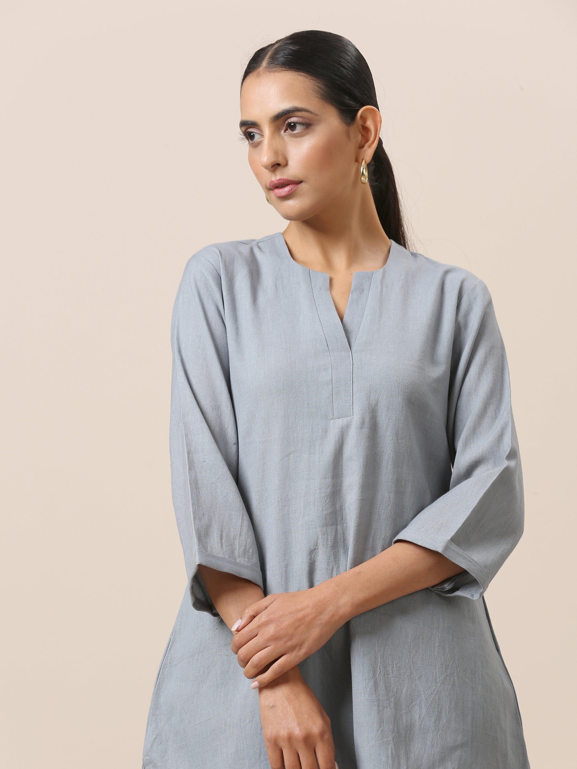 trueBrowns Cotton Steel Blue Short Co-Ord Set | Relove - Swadesiicart