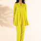 trueBrowns Lime Cotton Dobby Flared Co-ord Set - Swadesiicart