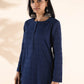 trueBrowns Blue Cotton Dobby Relaxed Co-ord Set - Swadesiicart
