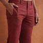 trueBrowns Men's Rust Cotton Twill Pants | Swadesiicart