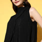 InWeave Women's Black Lurex Tie Up Top - Swadesiicart