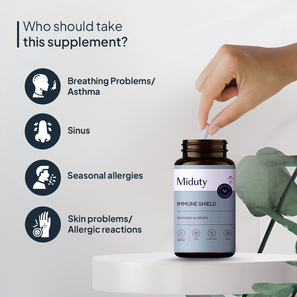 Miduty by Palak Notes Immune Shield Seasonal Allergies Capsules - Swadesiicart