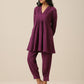 trueBrowns Plum Purple Slub Texture Pleated Co-Ord Set - Swadesiicart
