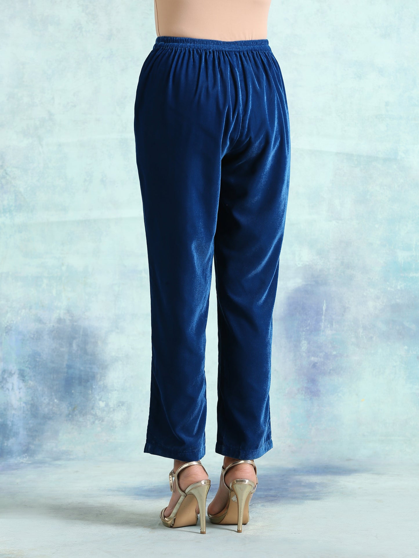 trueBrowns Blue Velvet Pant | Swadesiicart