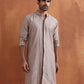 trueBrowns Men's Beige Cotton Dobby Kurta | Swadesiicart