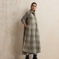 trueBrowns Green Check Flared Winter Dress | Swadesiicart