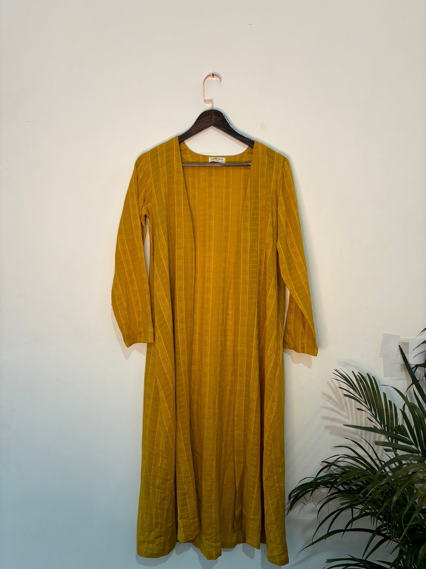 trueBrowns Mustard Jacket Top Pant Set | Swadesiicart