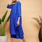 InWeave Women's Ink Blue Flared Kurta Palazzo Set - Swadesiicart