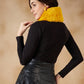 InWeave Women's Yellow Fur Neckpiece - Swadesiicart