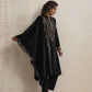 trueBrowns Black Velvet Geometric Embroidered Kurta Pant Dupatta Set | Swadesiicart