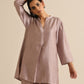 trueBrowns Grey Silk Texture Relaxed Co-Ord Set - Swadesiicart