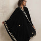 trueBrowns Black Velvet Gota Patti Stole | Swadesiicart