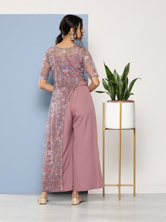 Ahalyaa Printed Waist Tie-Ups Basic Jumpsuit | Swadesiicart