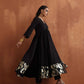 trueBrowns Black Metallic Flared Anarkali Kurta Set | Swadesiicart
