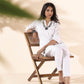 trueBrowns White Cotton Relaxed Co-ord Set - Swadesiicart