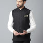 Even Apparels Men's Black Nehru Jacket With Welt Pockets | Swadesiicart