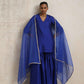 trueBrowns Electric Blue Sharara Dupatta Set | Swadesiicart