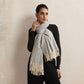 trueBrowns Grey Geometric Woollen Stole | Swadesiicart