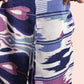 trueBrowns Blue Purple Muslin Ikat Saree | Swadesiicart