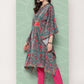 Ahalyaa Women Floral Printed Flared Sleeves Gotta Patti Crepe Kaftan Kurta | Swadesiicart