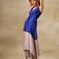 trueBrowns Blue and Grey Textured Silk Sleeveless Round Hemline Kurta Pant Set | Relove | Swadesiicart