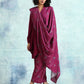 trueBrowns Magenta Printed Velvet Shawl | Swadesiicart
