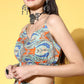 InWeave Women's Blue Orange Paisley Print Coord Set - Swadesiicart
