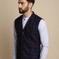 Even Apparels Men's Blue Waistcoat with Notched Lapel | Swadesiicart