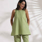 trueBrowns Green Slub Co-ord Set - Swadesiicart