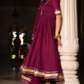 Pomcha Jaipur Burgundy Pure Cotton Anarkali Set | Swadesiicart