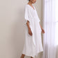 trueBrowns White Dobby Kaftan Dress | Relove | Swadesiicart