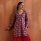 trueBrowns Pink Print Sharara Set | Swadesiicart