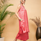 InWeave Women's Red Lurex Short Pallazo Kurta Set - Swadesiicart