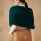 InWeave Women's Dark Teal Long Faux Fur Cape - Swadesiicart