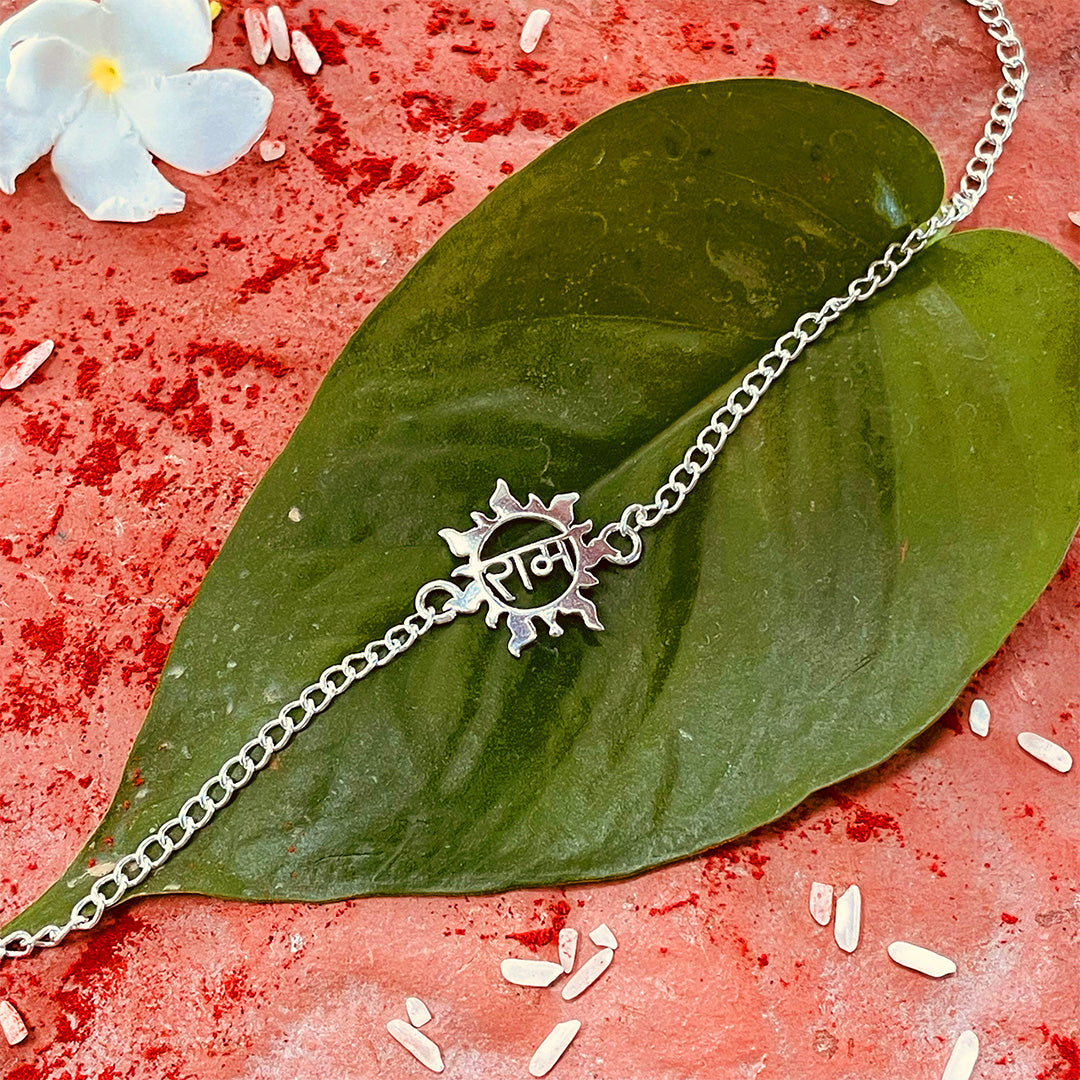 trueBrowns 925 Sterling Silver Ram Silver Chain Rakhi | Swadesiicart