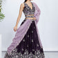 House of Panchhi Cream Net Cutdana, Sequins And Zarkan Embroidery Lehenga Choli & Dupatta | Swadesiicart