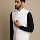 Even Apparels Men's White Mandarin Collar Waistcoat | Swadesiicart