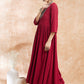 InWeave Women's Maroon Chikankari Long Anarkali Kurta Sharara Set - Swadesiicart