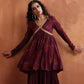 trueBrowns Purple Floral Print Sharara Set | Swadesiicart
