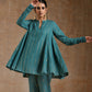 trueBrowns Deep Sea Gold Cotton Flared Co-Ord Set - Swadesiicart