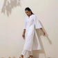 trueBrowns White Cotton Linen Kurta Pant Set | Swadesiicart