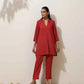 trueBrowns Maroon Viscose Solid Co-ord Set - Swadesiicart