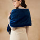 InWeave Women's Royal Blue Long Faux Fur Cape - Swadesiicart