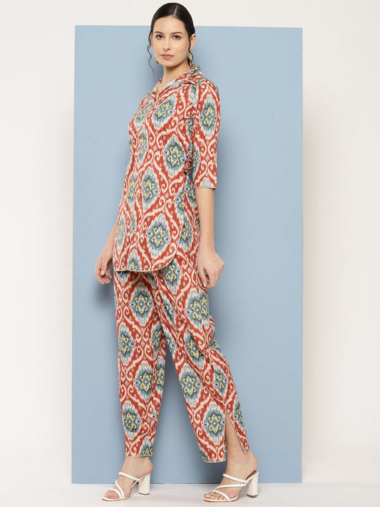 Ahalyaa Printed Ethnic Co-Ords - Swadesiicart