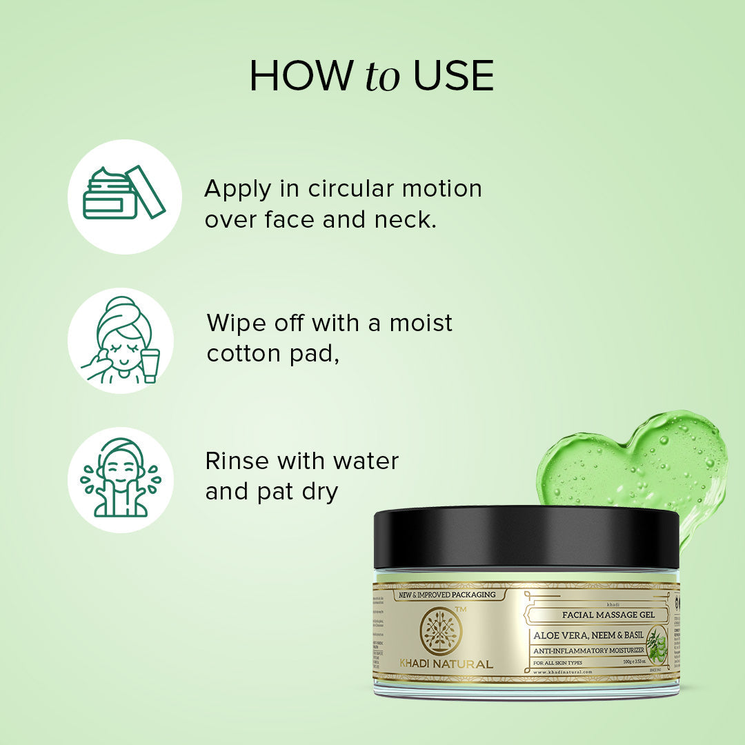 Khadi Natural Alovera Neem & Basil Face Massage Gel - 100gm