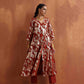 trueBrowns Rust Metallic Angrakha Kurta Set | Swadesiicart