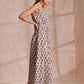 trueBrowns Clay Dabu Buta Print Cotton Sleeveless Wrap Dress | Swadesiicart