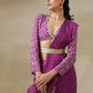 trueBrowns Purple Bandhani Printed Silk Ready to Wear Saree with Belt | Swadesiicart