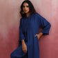 trueBrowns Blue Modal Front Slit Kurta set | Swadesiicart