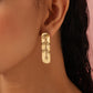 trueBrowns Brass Embossed Rectangular Earrings - Swadesiicart